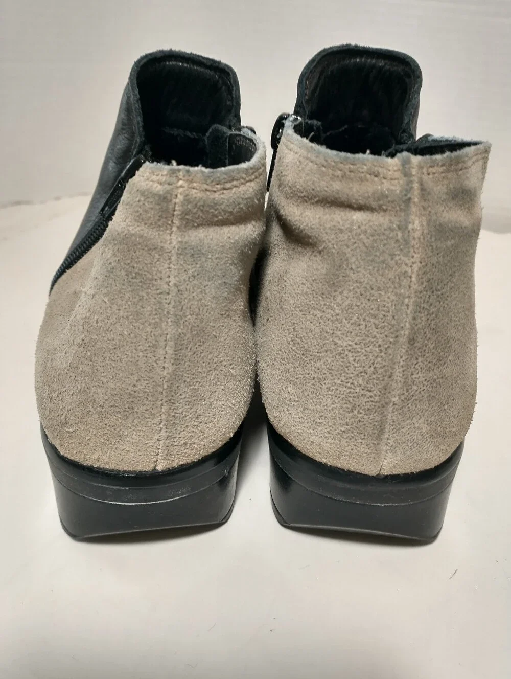 Naot Leather Helm Ankle Boots,‎ Black And Gray, Euro Size 39, US Size 8